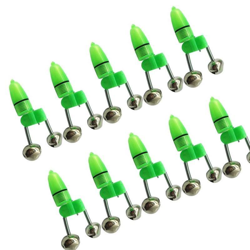 3 יחידות אור LED פעמונים תאומים קליפס טיפ על אזעקת נשיכה מוט דיג דגים