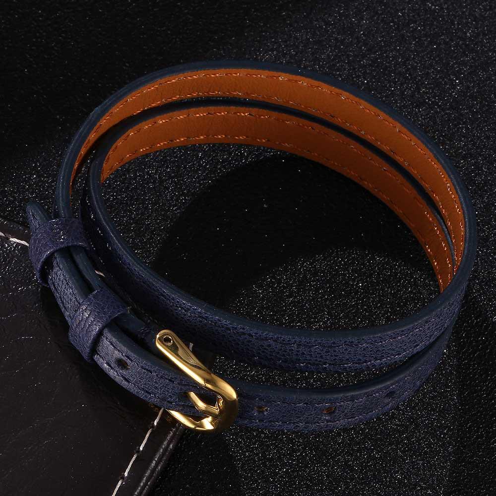 

Унисекс Двухслойный Коричневый Кожаный Браслет с Золотой Пряжкой - Европейский и Американский Стиль Модный Тренд