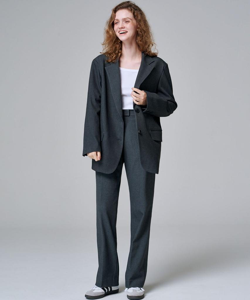 MALOUPE 2115 Stretch Semi-Wide Pants (Dark Gray)