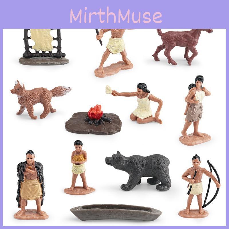 American Indians Figurine Model Set With Plastic Material For Educational Display And Collecting