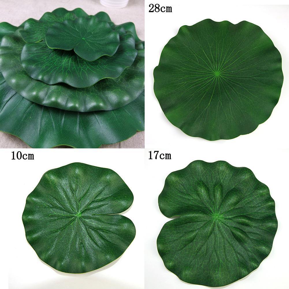 10 Stück Lotusblatt-Seerosen-Gartendekoration aus PU und Schaumstoff