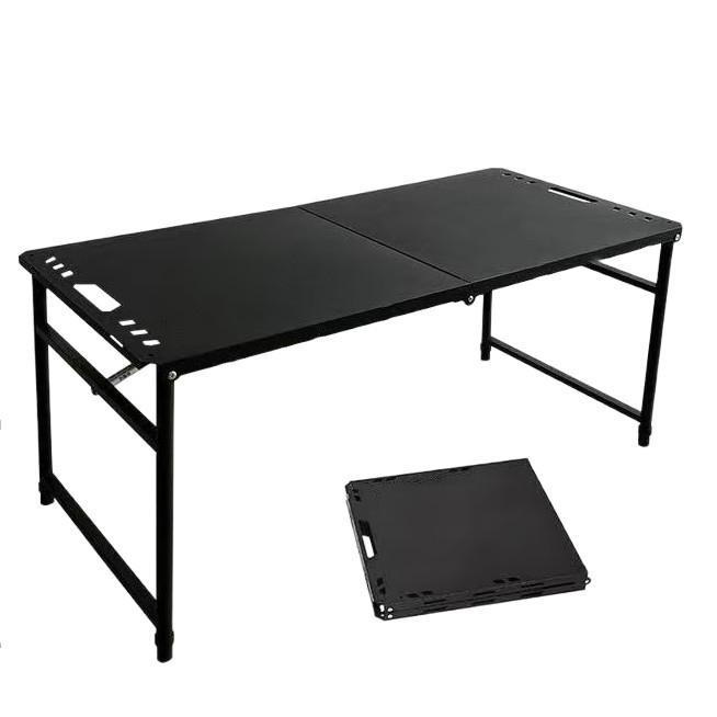 Portable Multi-purpose Folding Table: Hydraulic Rod Tactical Design for BBQ, Tea, and Outdoor Use