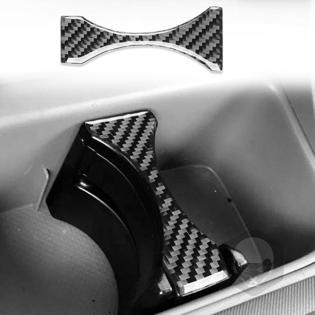 Carbon Fiber Center Console Car Gear Shift Knob Water Cap Holder Panel Cover Carbon Fiber Sticker Car Interior Trim Compatible with Toyota Tacoma