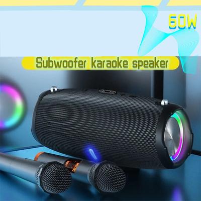 60W Nový vysoce výkonný přenosný Bluetooth reproduktor Bezdrátový mikrofon 360 Stereo AUX Externí zvuk TF Subwoofer pro hands-free volání