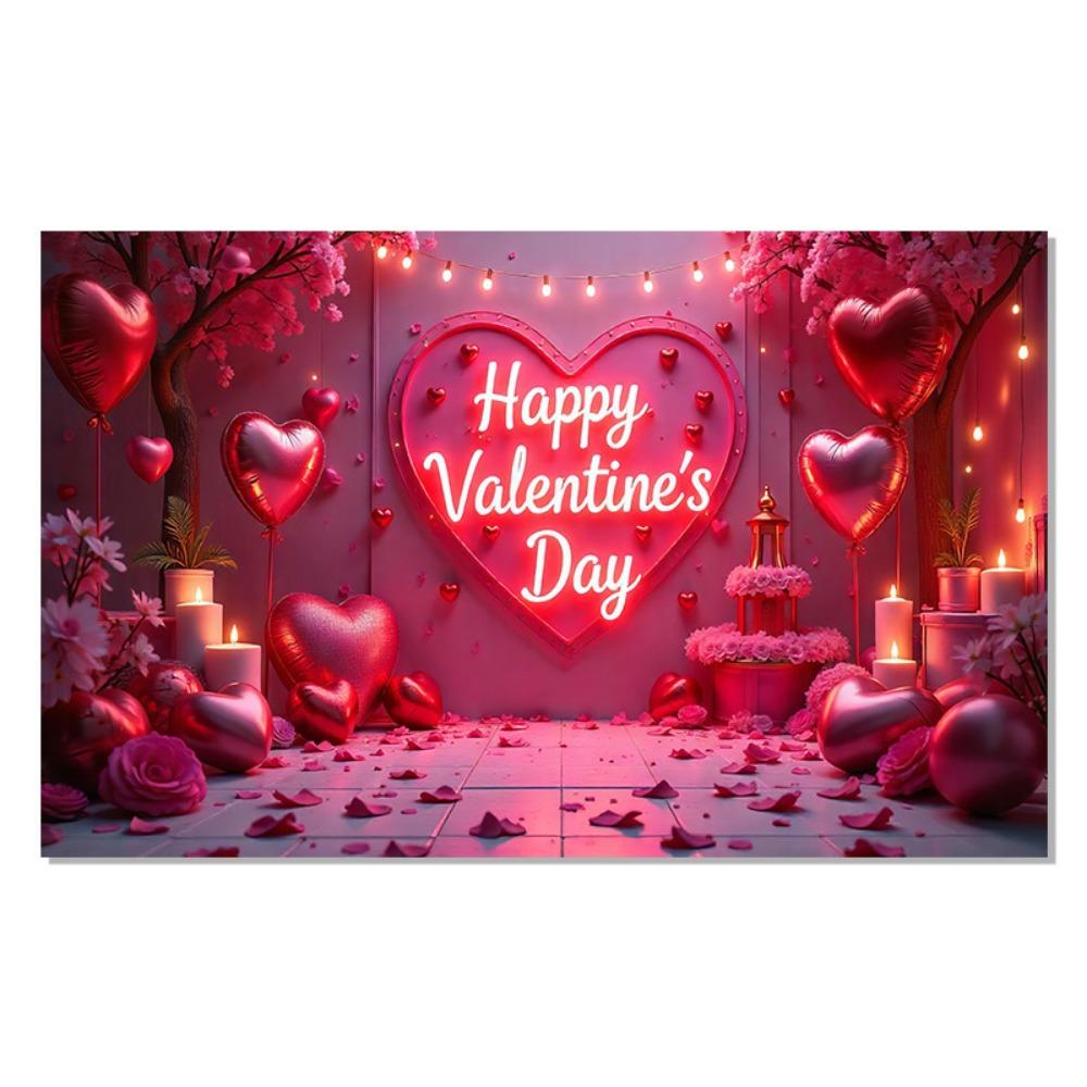 Rose Valentine's Day Photography Backdrop Gift Happy Valentine's Day Banner  Photo Studio