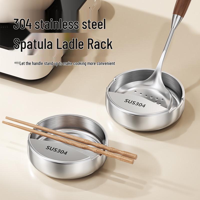 Stainless Steel Kitchen Rack for Ladles, Pot Lids, and Spatulas - Heat Resistant, Anti-Scald, Countertop Organizer.