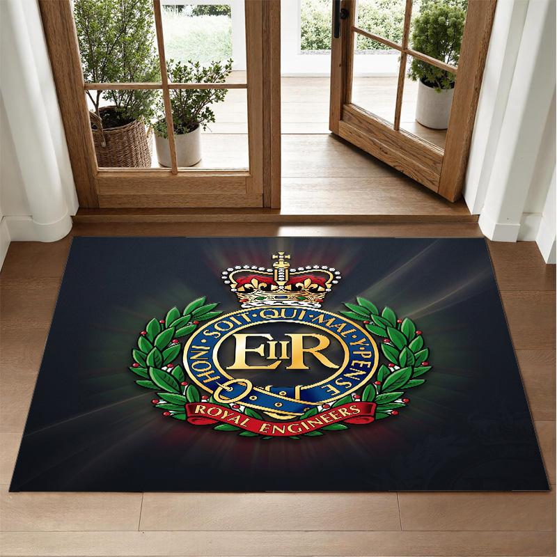 Royal Engineers A.F.C Design Crystal Velvet Rug Soft Decorative Mat for Bedroom Entrance