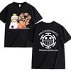 Anime Style One Piece Road Feisuolonuo Pure Cotton Printed Fashionable Unisexs and Womens Clothing New Loose Casual Tshirt