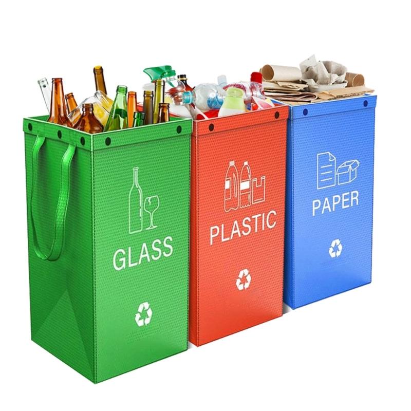 Pack Of 3 Washable Garbage Bins With Smooth Surfaces Quick Cleaning For Various Environment 1