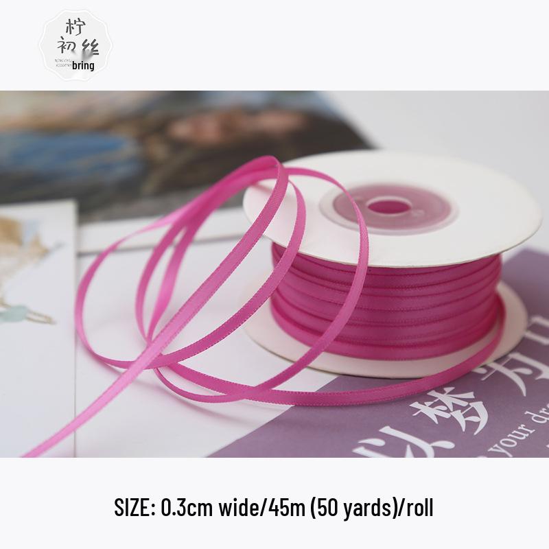 3mm Premium Double-Sided Satin Polyester Ribbon for Wedding Bows and Gift Packaging