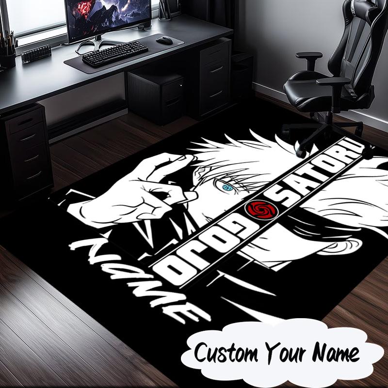 Custom Name Powerful Anime Jujutsu Carpet, Chair Rug,Area Rug for Office Bedroom living rooms bedroom, Doormat decor Christmas fan gifts