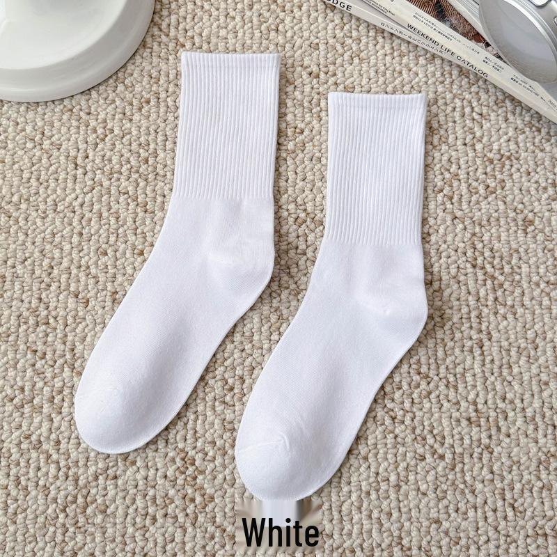 Bunte Damen Kniehohe Candy Color Scrunch Socken - Trendy, Ganzjährig, Mittelhoher Schaft, Einfache Tanz Baumwollsocken