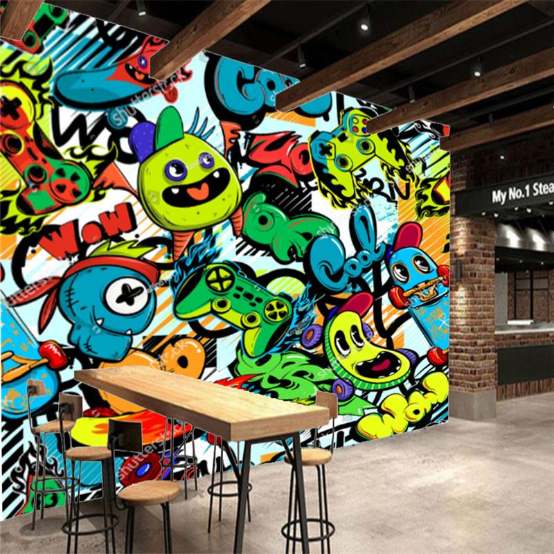 

Cartoon Pattern Wallpaper Board Game Graffiti Mural Restaurant Bar Street Ktv Wallpaper Wall Sticker 200 cm(W) x 140 cm(H)