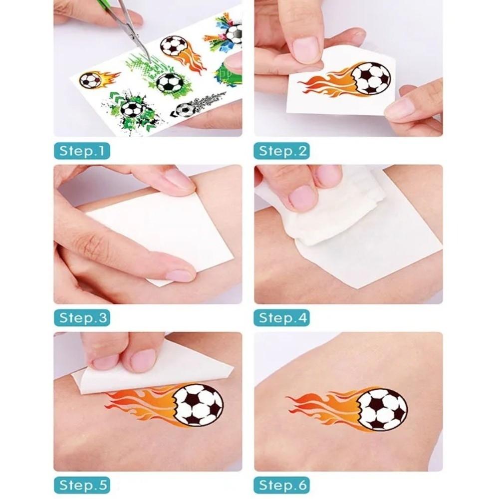 10Pcs/set Soccer Luminous Tattoo Sticker Glowing Cartoon Soccer Tattoo  Women Men
