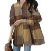 Women's Plaid Loose Long Sleeve Button-Up Shirt - 2024 Autumn Fashion Top
