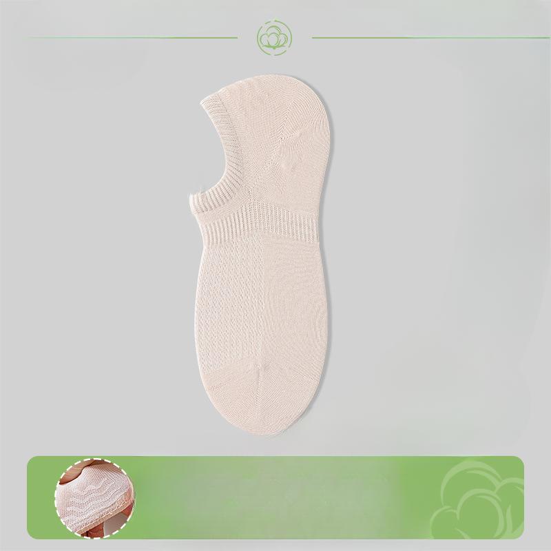 Female Summer Thin New Solid Color Mesh Breathable Boat Socks