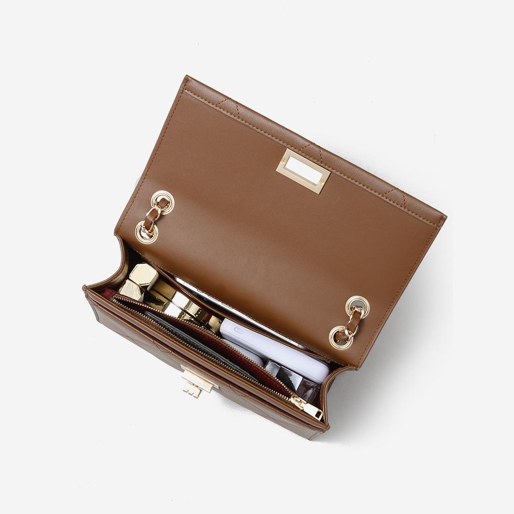 Nou nișă piele retro sens high-end mic vânt parfumat lanț romb geantă sub braț geantă de umăr messenger pentru femei