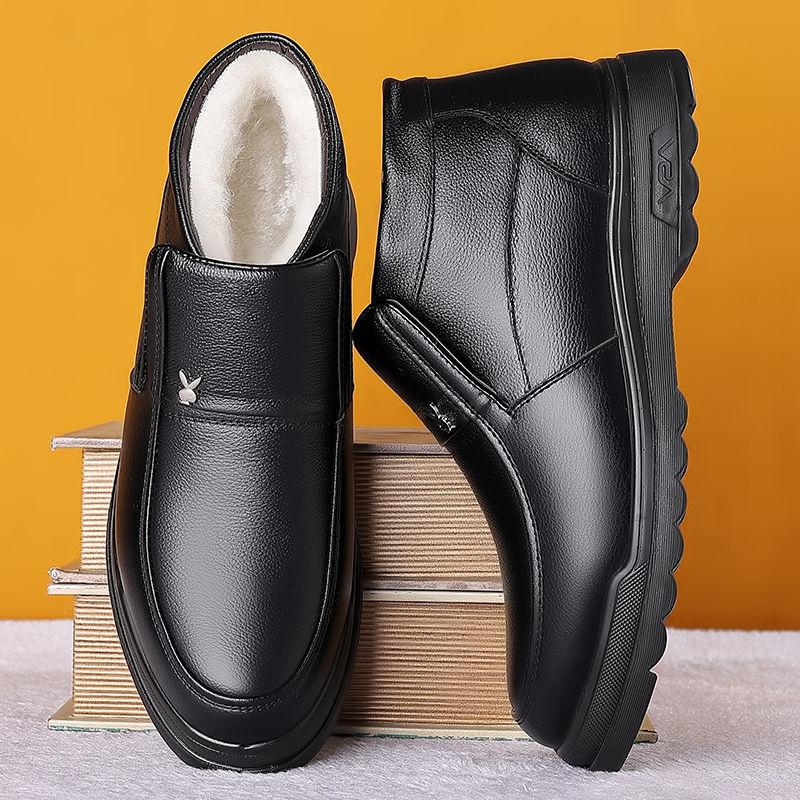 

Хлопковая обувь мужская зимняя теплая бархатная утолщенная обувь из мягкой кожи водонепроницаемая нескользящая зимняя обувь 38