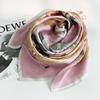 Spring new plain crepe satin printed silk scarf women's mulberry silk temperament elegant square scarf
