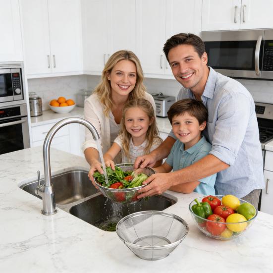 Stainless Steel Drain Basket Fast Drainage Microporous Kitchen Filter Mesh Strainer Basket for Kitchen Dishwasher Safe Multi-Functional Strainer