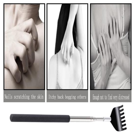 Retractable Back Scratcher Cat Teaser Wand 26" Extendable Head Back Legs Scratch Tool Interactive Toy for Playful Kitties
