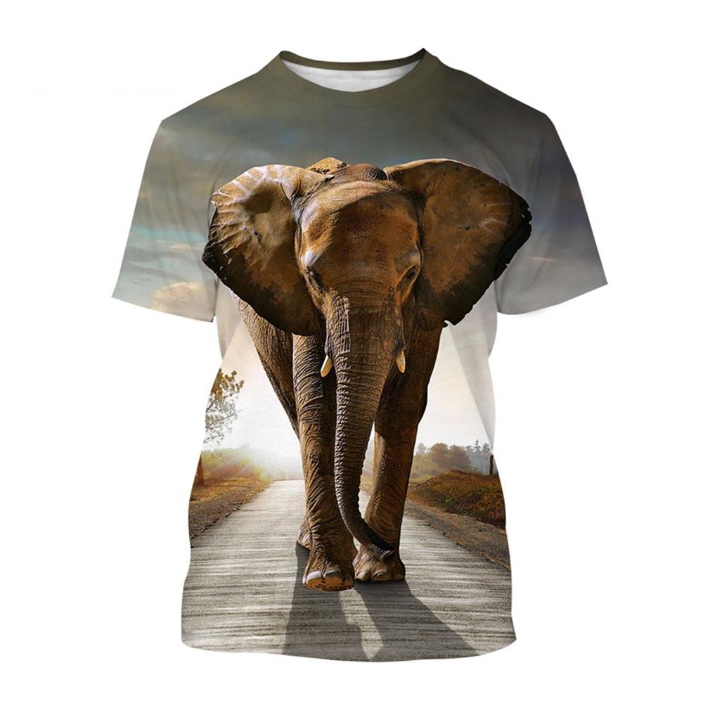 Summer Fashionable Fun Cute Animal Elephant 3D Printed Kids T-Shirt Outdoor Casual Boys Tees Top Girl Clothing