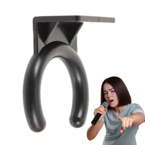 Imtrub Microphone Holder, Wall Mount Hook | Small Black Wall Hanger for Wired Microphones, Microphone Stand Cable Holder, Microphone Accessory, Wall C