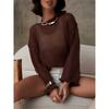 Damen Chic Locker Geschnittener Rosa/Weißer Pullover - Leichter Strick für Sommer/Herbst