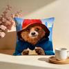 Fashion PPaddington Beariou Cushion Cover Stylish Washable Pillow Cover Ideal for Couch Bedroom Car Decoration