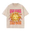 Vintage Black "Here Comes The Sun" T Shirt Retro Psychedelic Sun Acid Wash Tee