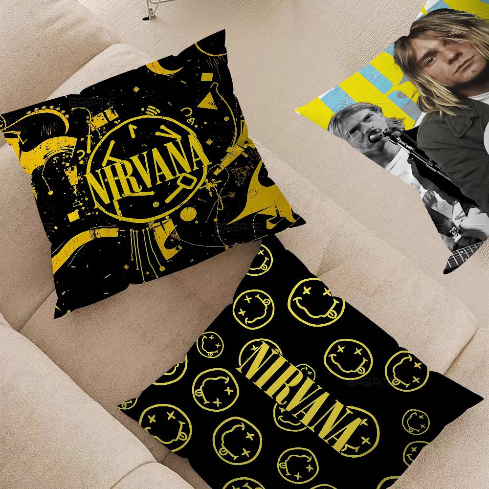 Hot Band N-Nirvanas Rock Personalized Pillow Dust Cover Bedroom Kids Party Decoration Pillowcase Birthday Children Gift