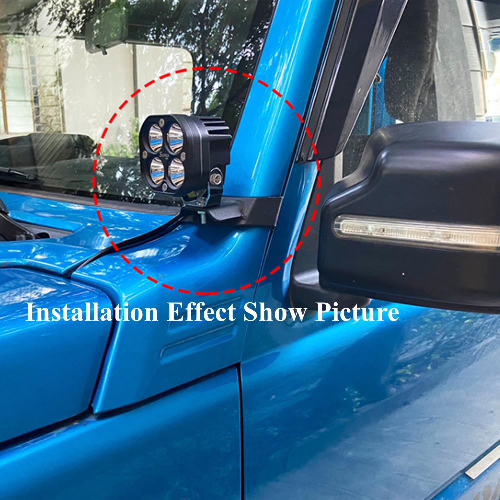 Car Front Cowl Spotlight A Pillar Work Light Mounting Bracket Holder for Suzuki Jimny JB64 JB74 -2023 Exterior