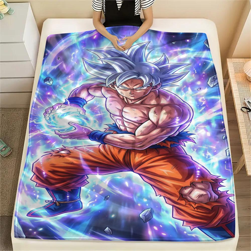 Goku Vacation Essential Printed Flannel Blanket, Warm Cover for Bed, Chair, Sofa, Bedroom and Picnic.-TING