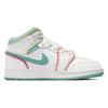 Detské tenisky Air Jordan 1 Mid SE GS Multi Knit Biela Washed-Teal Rush-Ružová DM6218-100