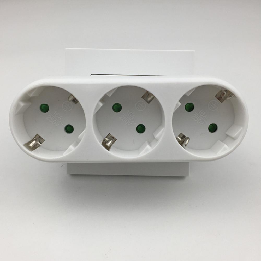 16a Eu De Plug Converter 3500w 250v Power Conversion 1 Out 3 Socket Smart Home Portable Wall Socket Suitable For Travel And Home