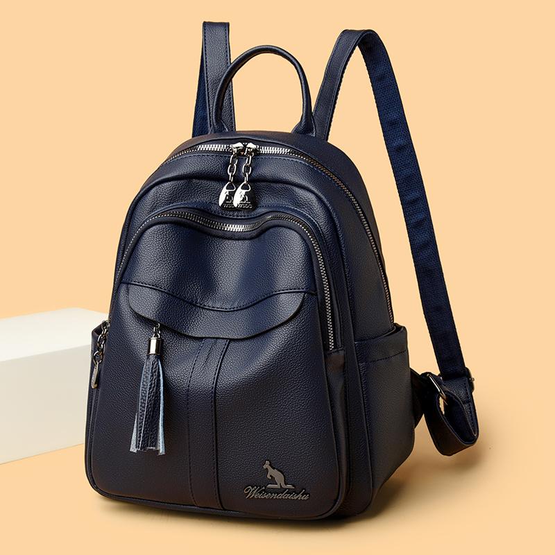 2025 High Quality Leather Women Backpacks Fashion Female Back Pack Ladies Shoulder Bag Fashion Ladies School Bag Travel Backpack