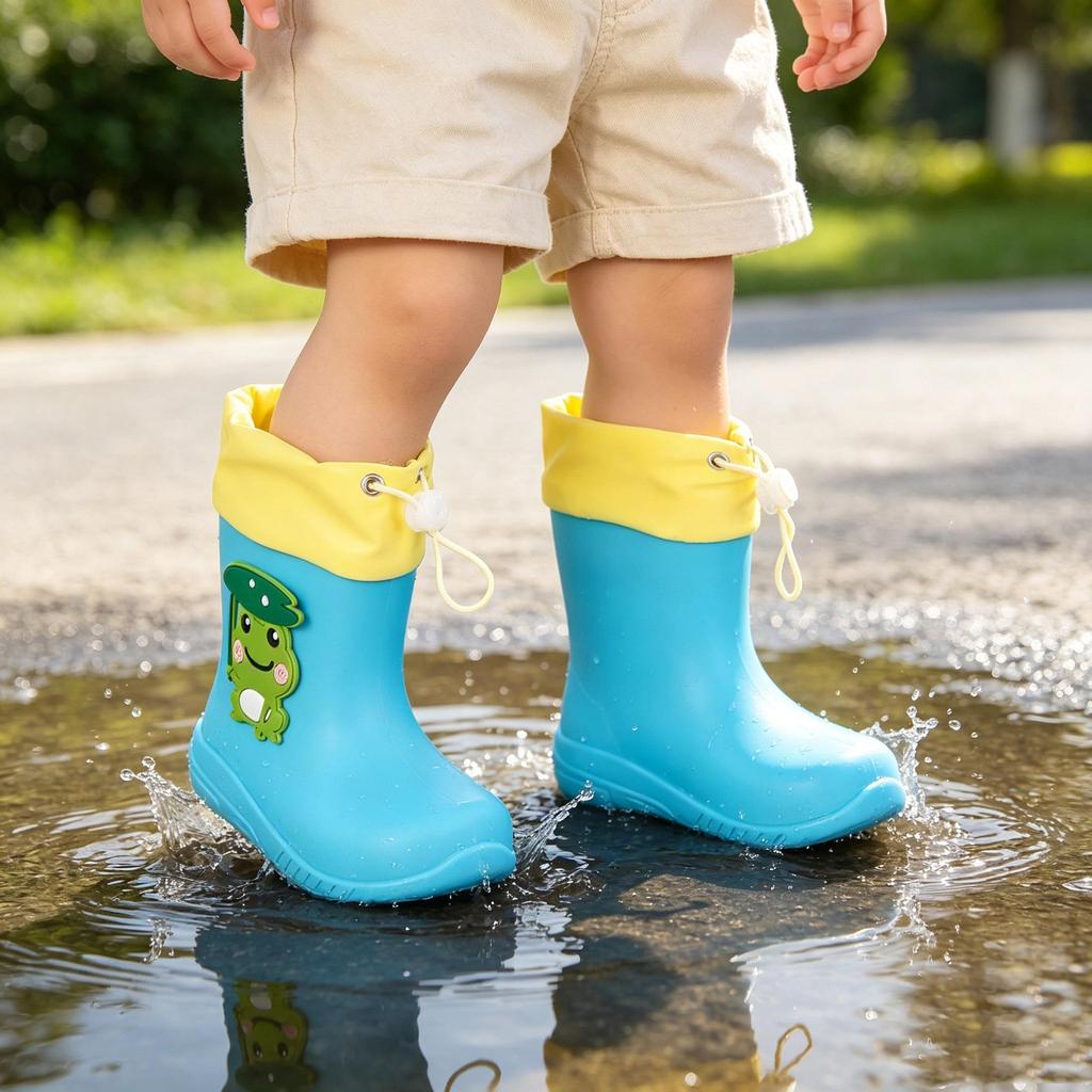 Cartoon Frog Children's Waterproof Rain Boots for Kids & Toddlers