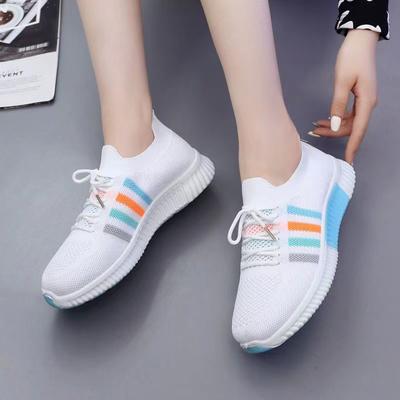 Foreign Trade Breathable Women's Shoes Spring and Summer Sports Women's Casual Versatile Flying Weaving Trend New Korean Version of Fashion Net Shoes
