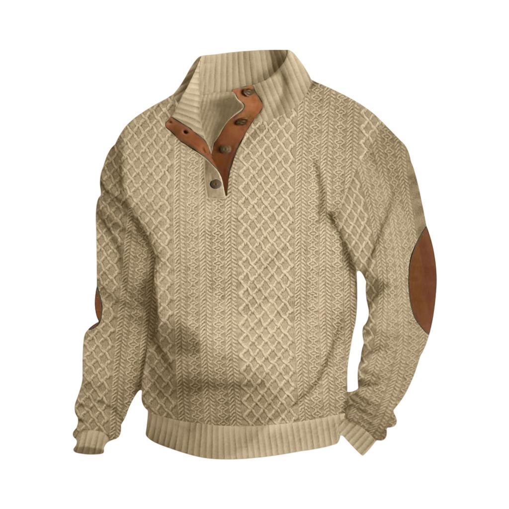 Men's Slim Fit Stand Collar Long Sleeve Pullover Sweatshirt