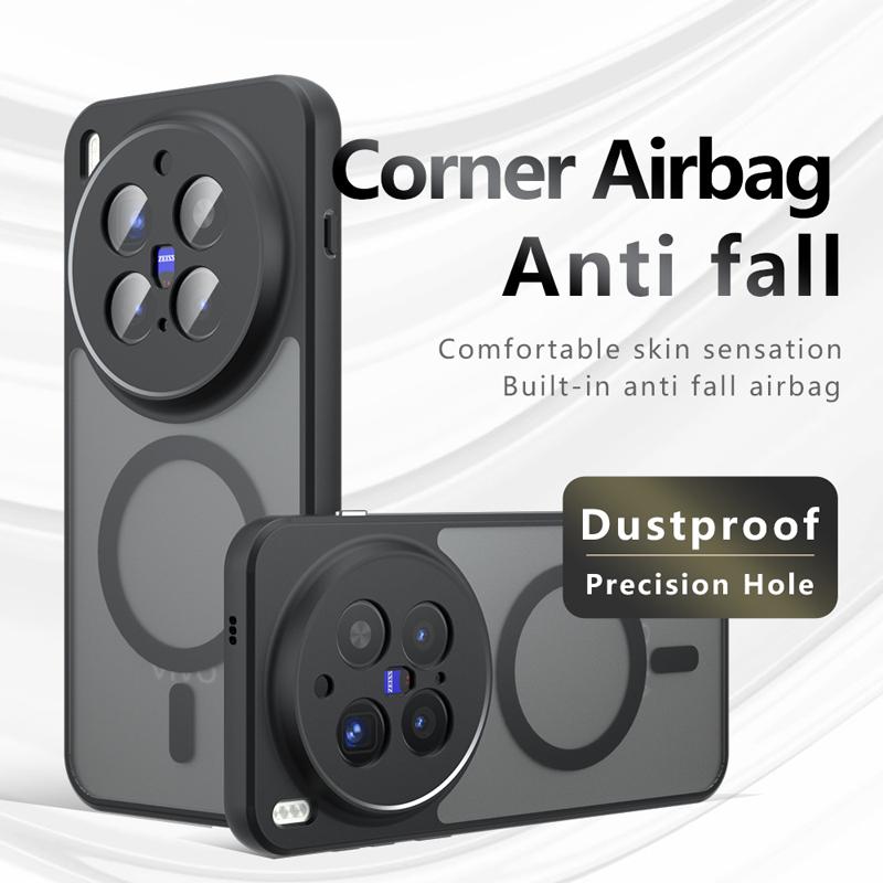 For Vivo X300 X300 Pro Case Shockproof Magnetic Matte PC+TPU Anti-fingerprint Translucent Cover for VIVO X 300