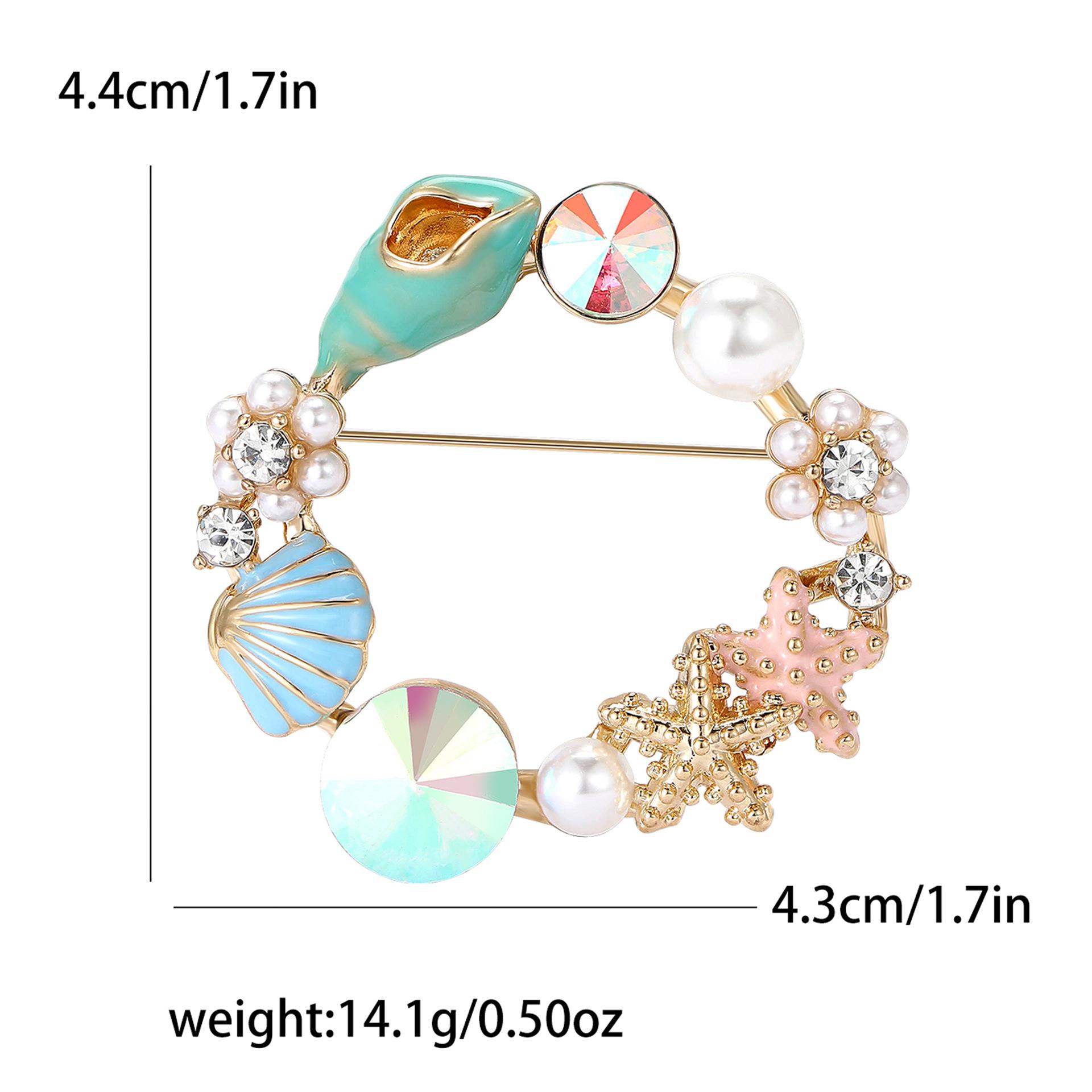 

Япония и Южная Корея креативный сплав морская звезда раковина стразы венок брошь милая универсальная женская одежда корсаж украшение булавка