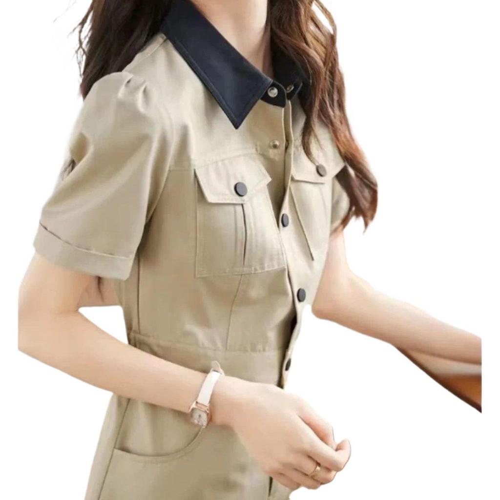 Color Block Workwear Style Summer Dress - Korean Slimming Fashion, Casual and Elegant for Women