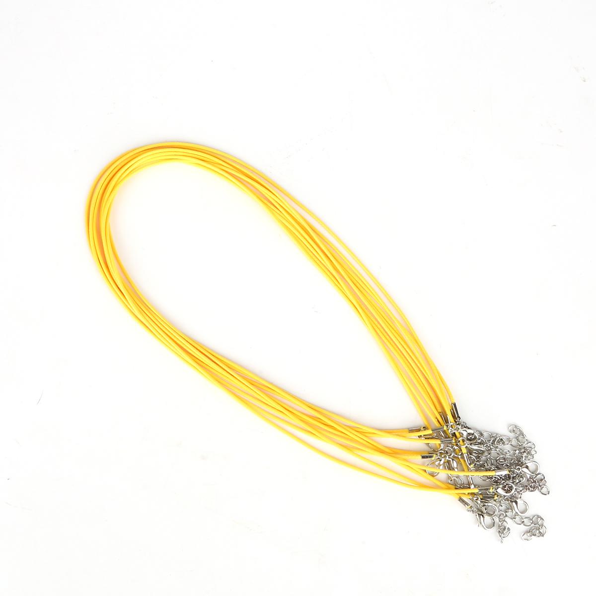 

Кожаный шнур из искусственной кожи, веревка-омар для ожерелья и подвески «сделай сам», подвески ручной работы, фурнитура 1.5mm x 45cm 5pcs жёлтый