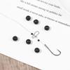 100Pcs Fishing Beads Space Stopper Black 3mm-12mm Round Soft and hard beans Fishing Lures bait Hook Rig Accessories