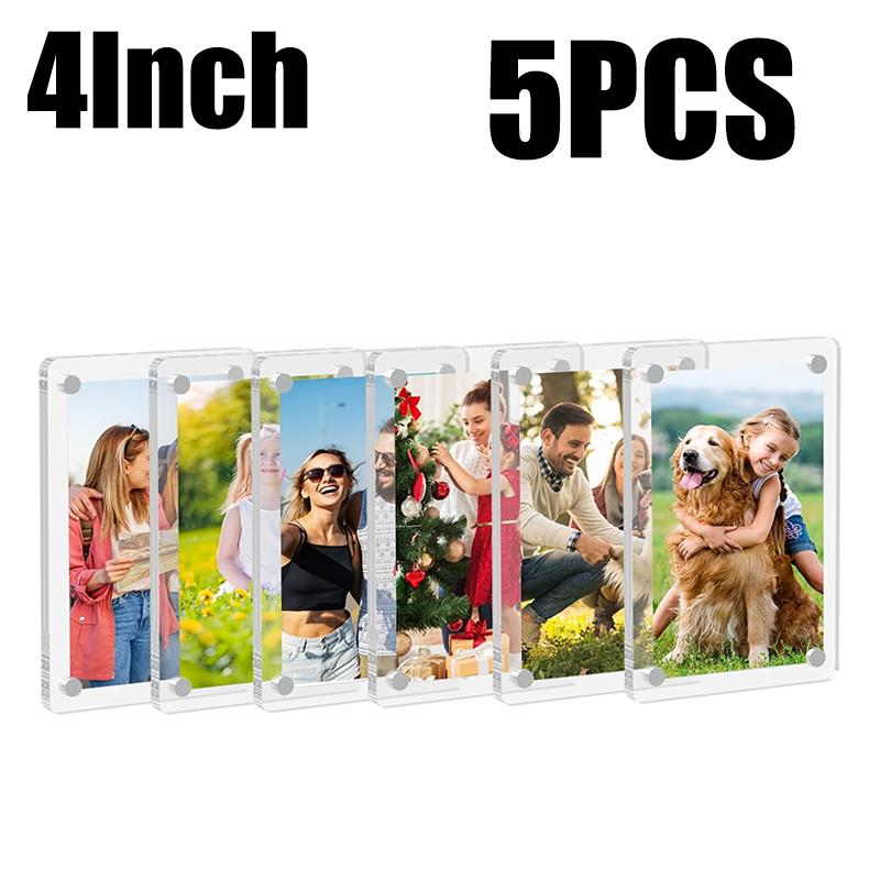 1/1inch Transparent Magnetic Picture Frame Acrylic Refrigerator Photo Holder Polaroid Display Board Fridge Magnet Diy Photo Deco