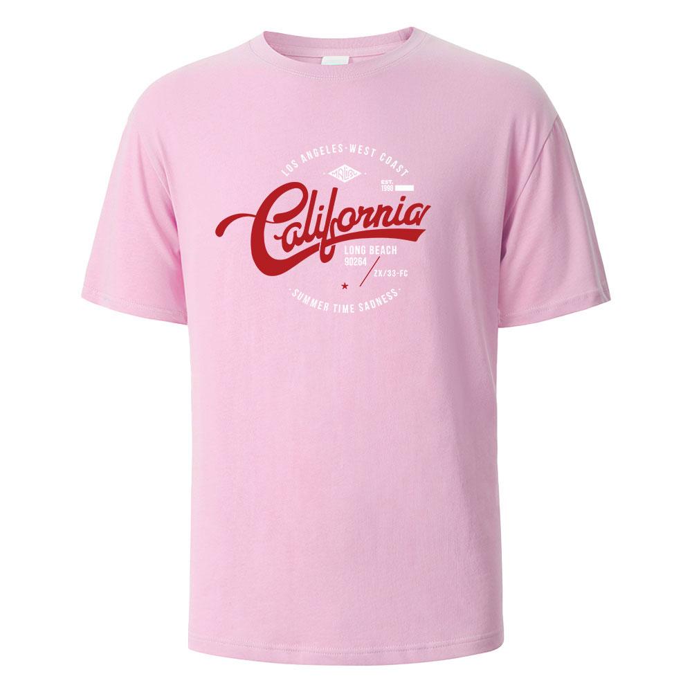 

Футболка Los Angeles West Coast Printing для мужчин Wowen 100% хлопок летняя дышащая с короткими рукавами базовая с круглым вырезом оверсайз 4XL