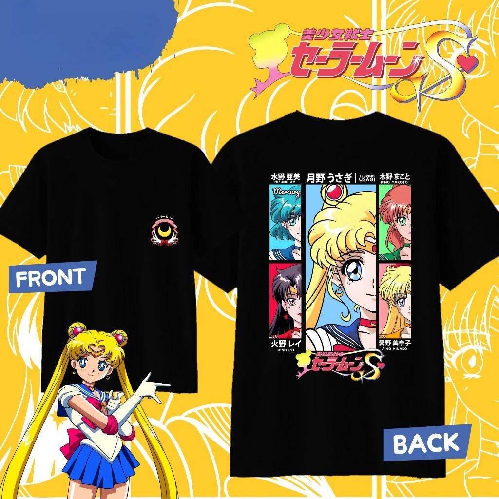 Anime SAILOR MOON Printed Cotton Tshirt Summer Unisexs and Unisexs Harajuku Clothing Fashion Casual Street Tshirt Fan Gifts