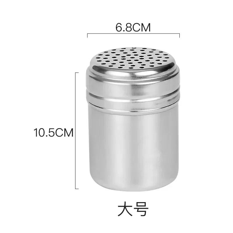 Stainless Steel Seasoning Jar Salt Sugar Shaker with Rotating Cover Condiment Spice Pepper Powder Bottle Container Kitchen Tool