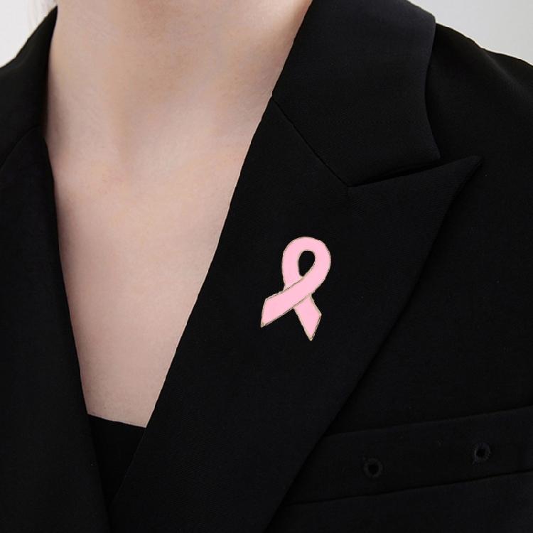 10Pcs Cancer Awareness Brooch Pink Ribbon Pin Awareness Lapel Pins with Metal Back Clasp For Healthcare Workers