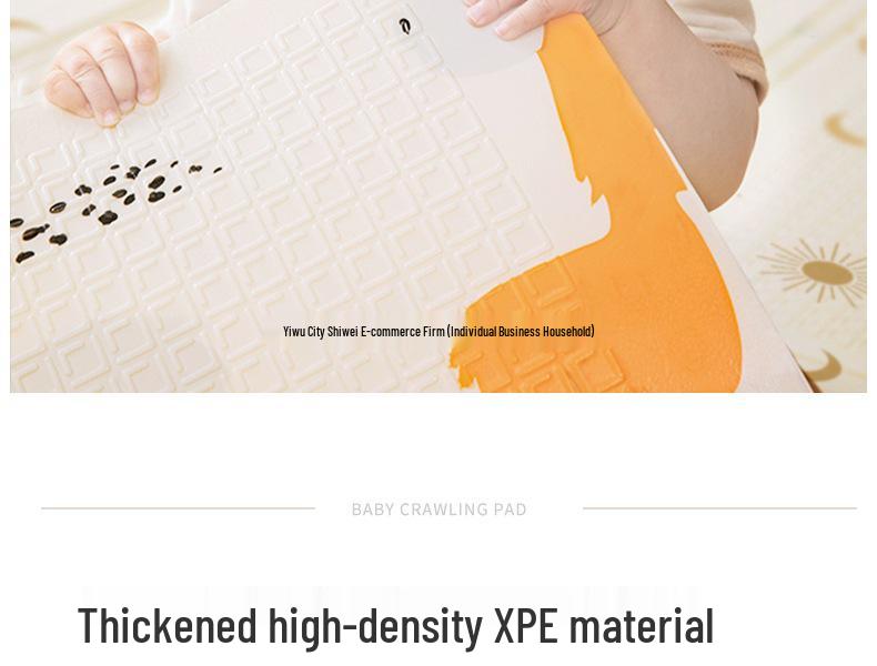 Thickened Folding Baby Crawling Mat - Foam Floor Mat for Infants and Children